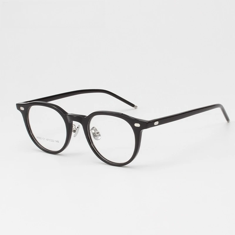 

Pure Handmade Round Acetate glasses frame men women optical Myopia Presbyopia Lenses attachment eyewear Logo Customization