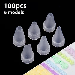 100pcs/bag plastic decorating nozzle DIY cream decorating nozzle cake decorating tool
