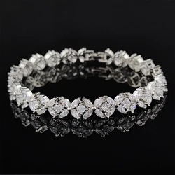 2024 New Luxury silver color on hand Bracelet Bangle For Women Anniversary Gift Jewelry Wholesale S6104