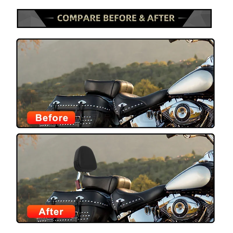 Motorcycle Accessories Rear Sissy Bar Backrest Cushion Pad For Honda Yamaha Suzuki Harley Bobber Chopper Crusier Touring 5
