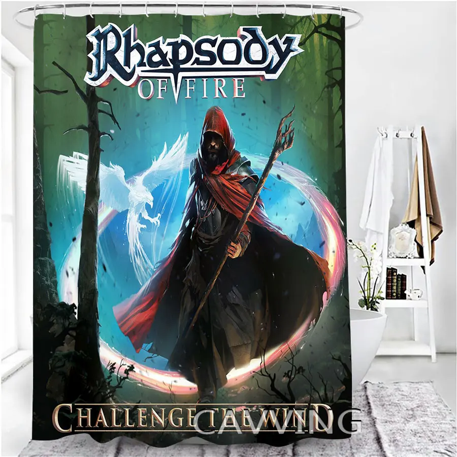 Rhapsody of Fire Band 3D Printed  Shower Curtains Waterproof Bathroom Curtain Anti-slip Bath Mat Set Toilet Rugs Carpets   F01