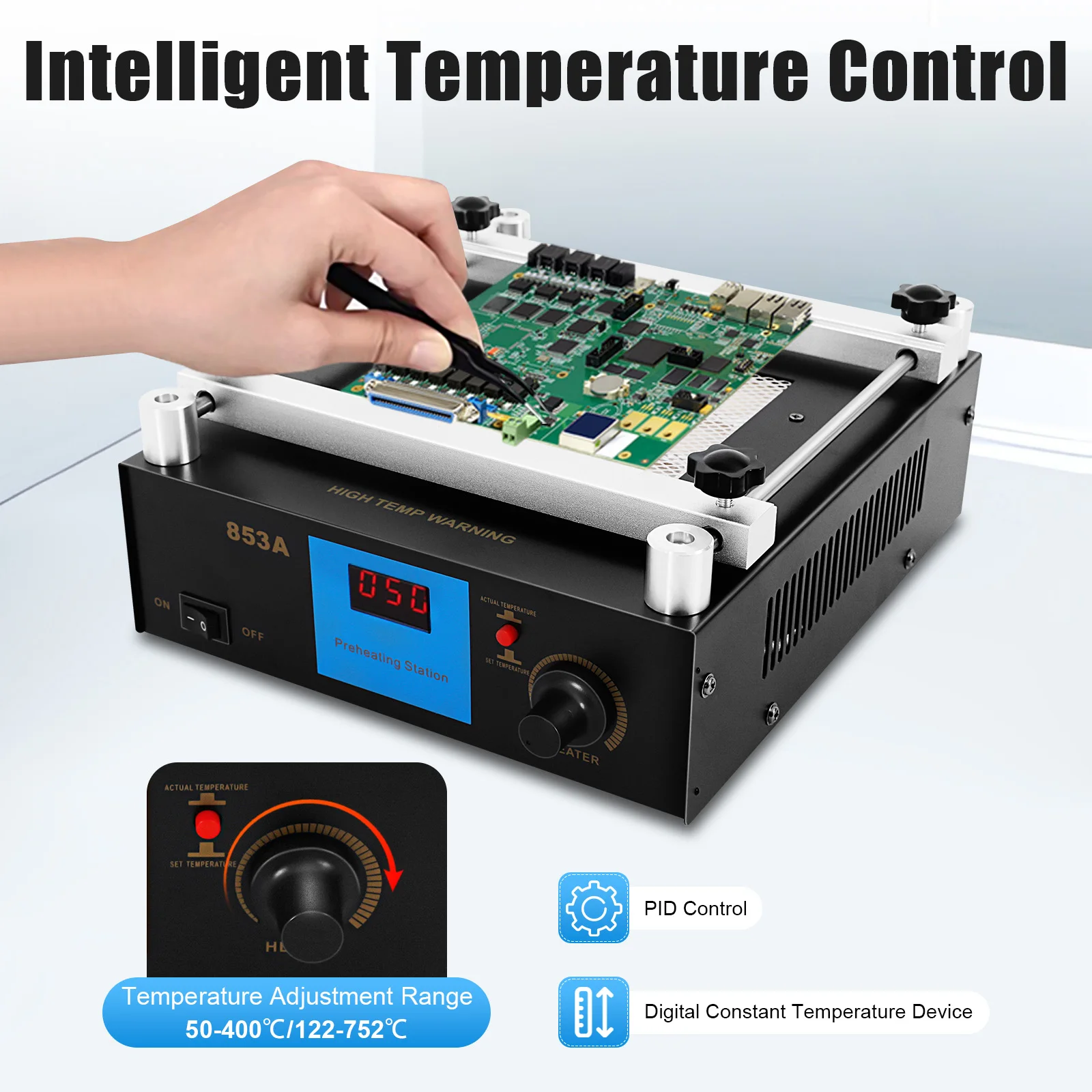 853A Preheat Soldering Station 450W Infrared Preheater BGA Rework Station for  for Preheating of Circuit Boards