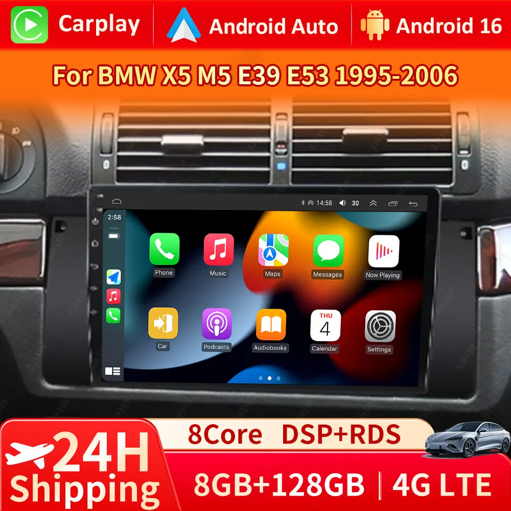 

Android Autoradio 16 For BMW X5 E39 E53 1999 - 2006 Multimedia Video Player Stereo Navigation GPS No 2din 2 din dvd