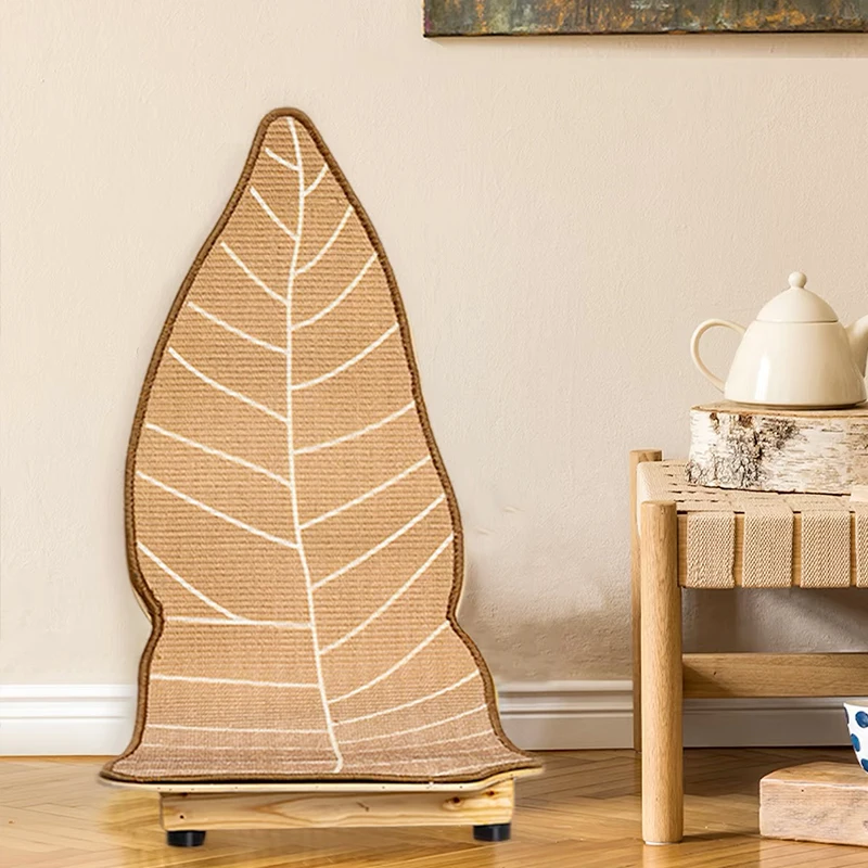 

Hemp cat scratching board creative leaf-shaped cat bed vertical wall-mounted large grinding claws wear-resistant