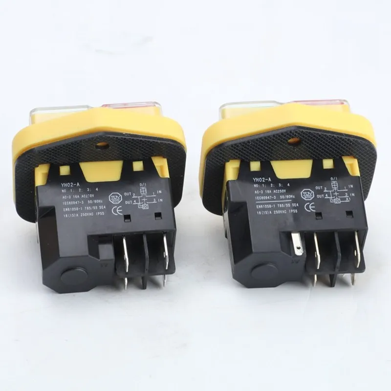 1PC Electromagnetic switch start switch waterproof power tool switch 16A250V4Pins/5Pins Can Replace KJD17B