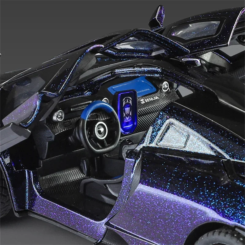 1/24 Senna Legering Sportwagen Model Diecasts Metal Track Racing Voertuigen Auto Model Geluid Licht Simulatie Met Spray Kinderen Speelgoed gift