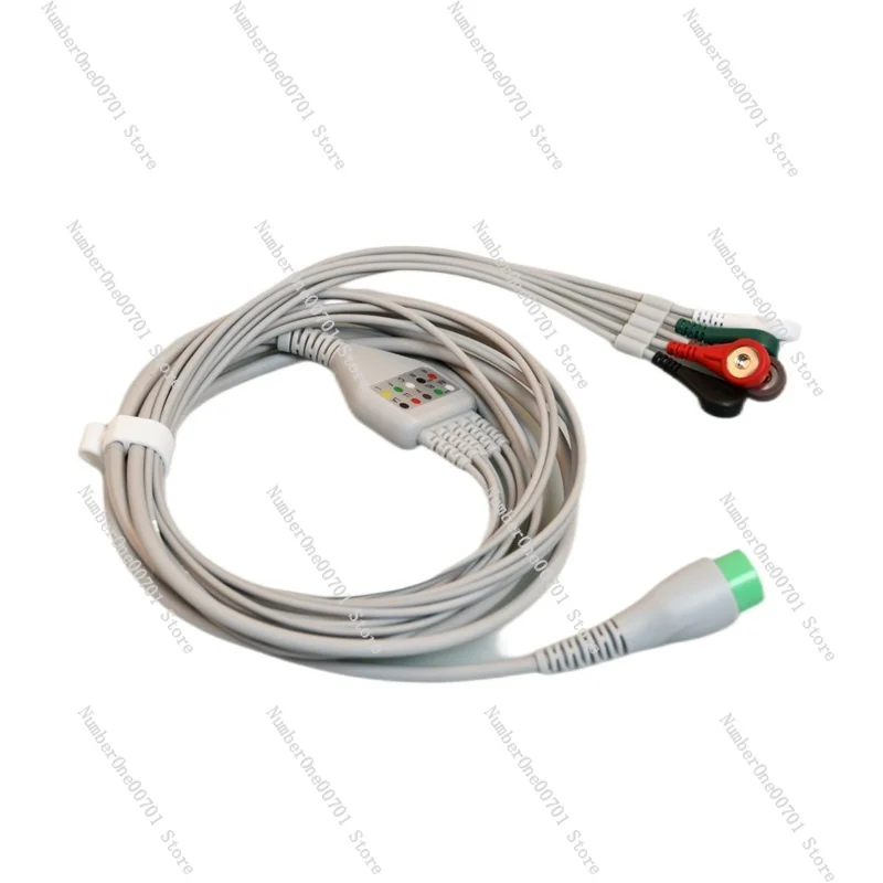 ECG Monitor Parts Applicable to NCC Nuocheng Wuhan Zhongqi 6-Pin Integrated 5 Guide Electrocardiogram Leads Button Type