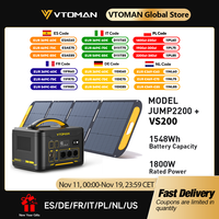 VTOMAN JUMP 2200 Power Station with VS200 Solar Panel Kit 1548Wh LiFePO4 Battery Solar Generator for Camping & Emergency Use