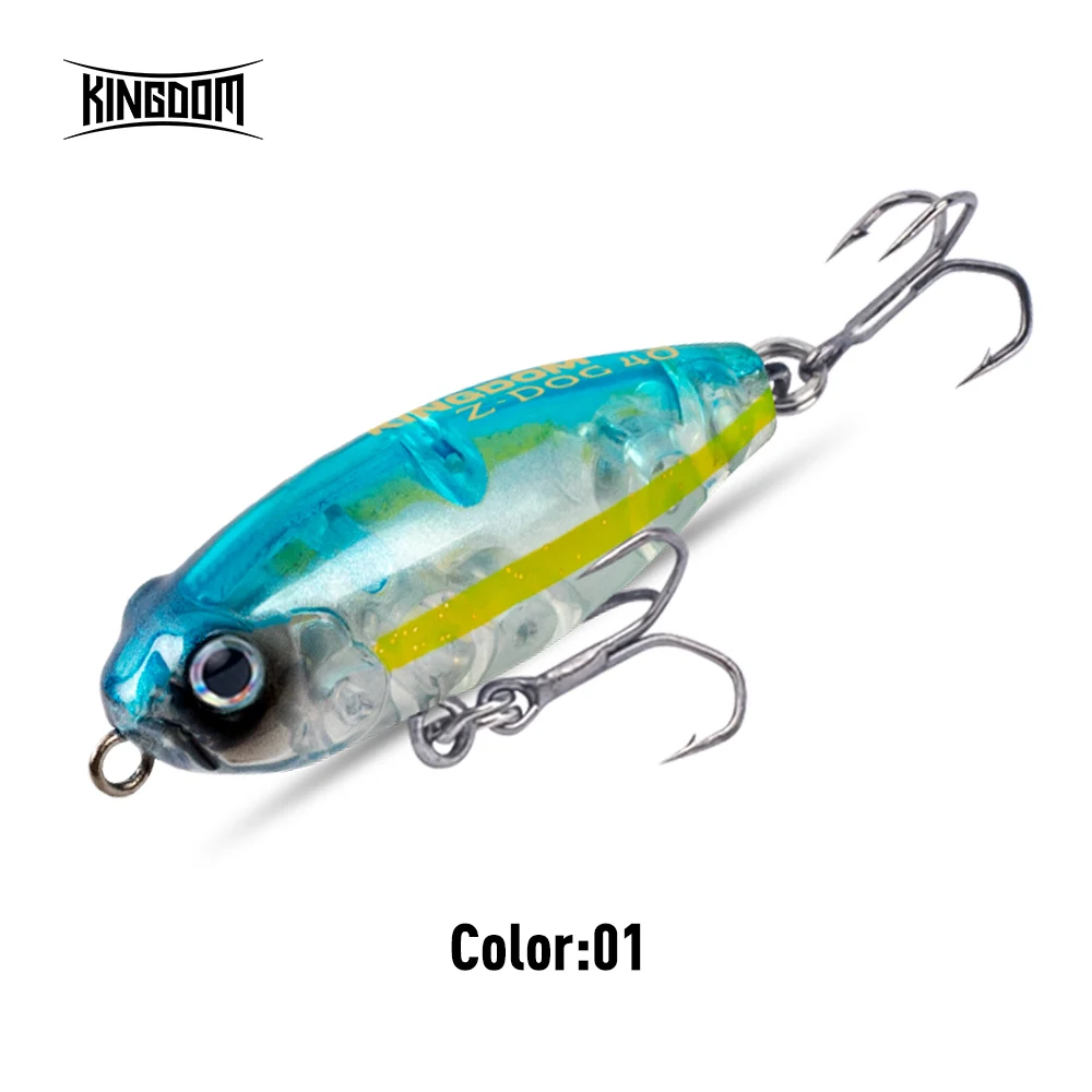 Kingdom Z-Dog Floating Pencil Angelköder 40 mm 3,2 g Stickbait Topwater Surface Walk The Dog Hard Baits Wobbler für Bass Pike