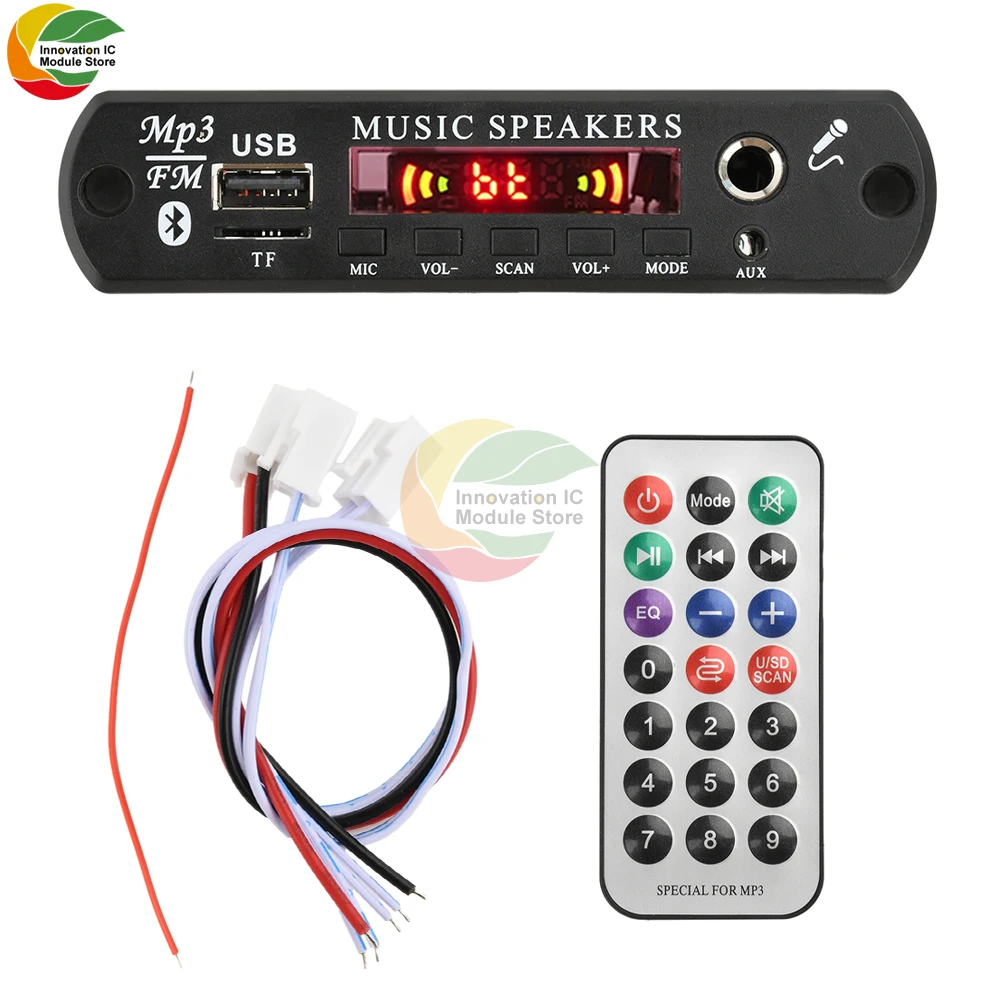 

DC 6-24V MP3 BT Decoding Board Audio Decoding Module Power 2 * 80W With Amplifier Speaker Bt Amplifier Board Decoder