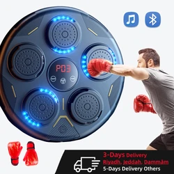 Máquina de boxeo musical inteligente, objetivo de pared de boxeo con LED y entrenamiento de reacción de sonido para niños y adultos, relajante