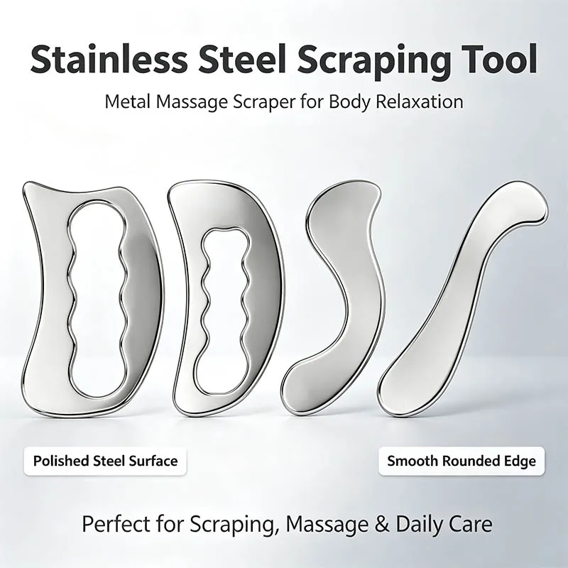 1PCS Stainless Steel Massage Knife Multi-Functional Gua Sha Scraper Tool for Muscle GymMassage Scraping Board for Back Arm Leg