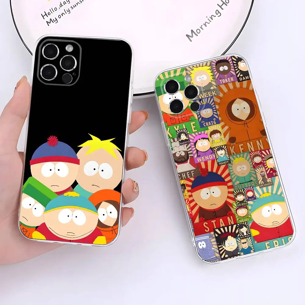 

Cartoon S-South Park Phone Case For iPhone 17,16,15,14,13,12,11 Pro,Max,Plus,X,XS,XR,SE4,E Mini Transparent Soft Cover