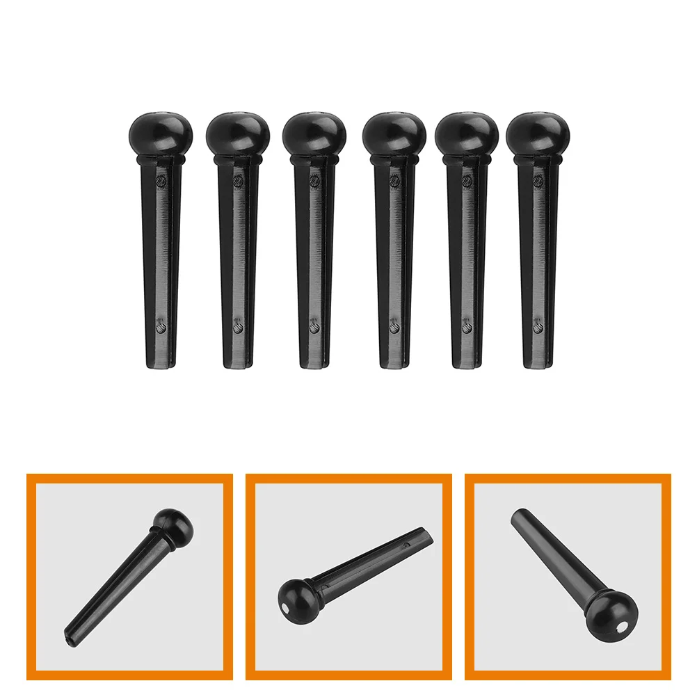 

6 Pcs Fixing Nails Acoustic Guitar Pegs Assembly String Bridge Abs Parts Replacement