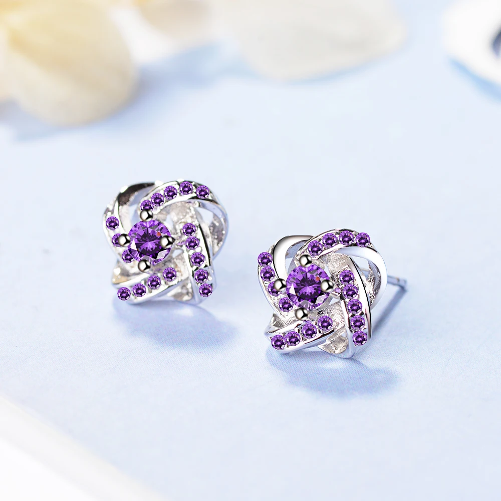 925 Sterling Silver Earrings For Women Sterling-silver-jewelry Zirconia Eternal Heart Twist Earrings Oorbellen S-e430 image 4