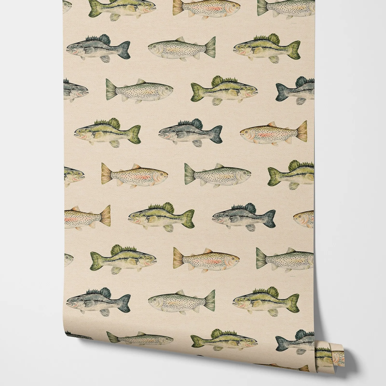 Fly Fishing  Wallpaper , Fish Fishing Salmon Cabin Trout Wall Wallpaper,Removable Peel and Stick Wallpaper  Room Decoration