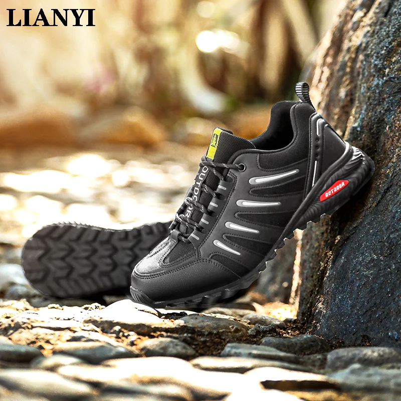 

Мужские походные ботинки Lianyi Plus Size 47, дышащий сетчатый верх, обувь для тренировок, альпинизма, охоты, тактические ботинки для активного отдыха