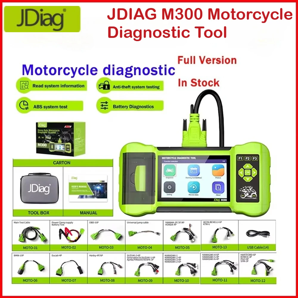 

Motorcycle Diagnostic Tools For JDiag M300 Clear Fault Service Fault Code Print Heavy Duty For BMW Ducati Harley Honda Kawasaki