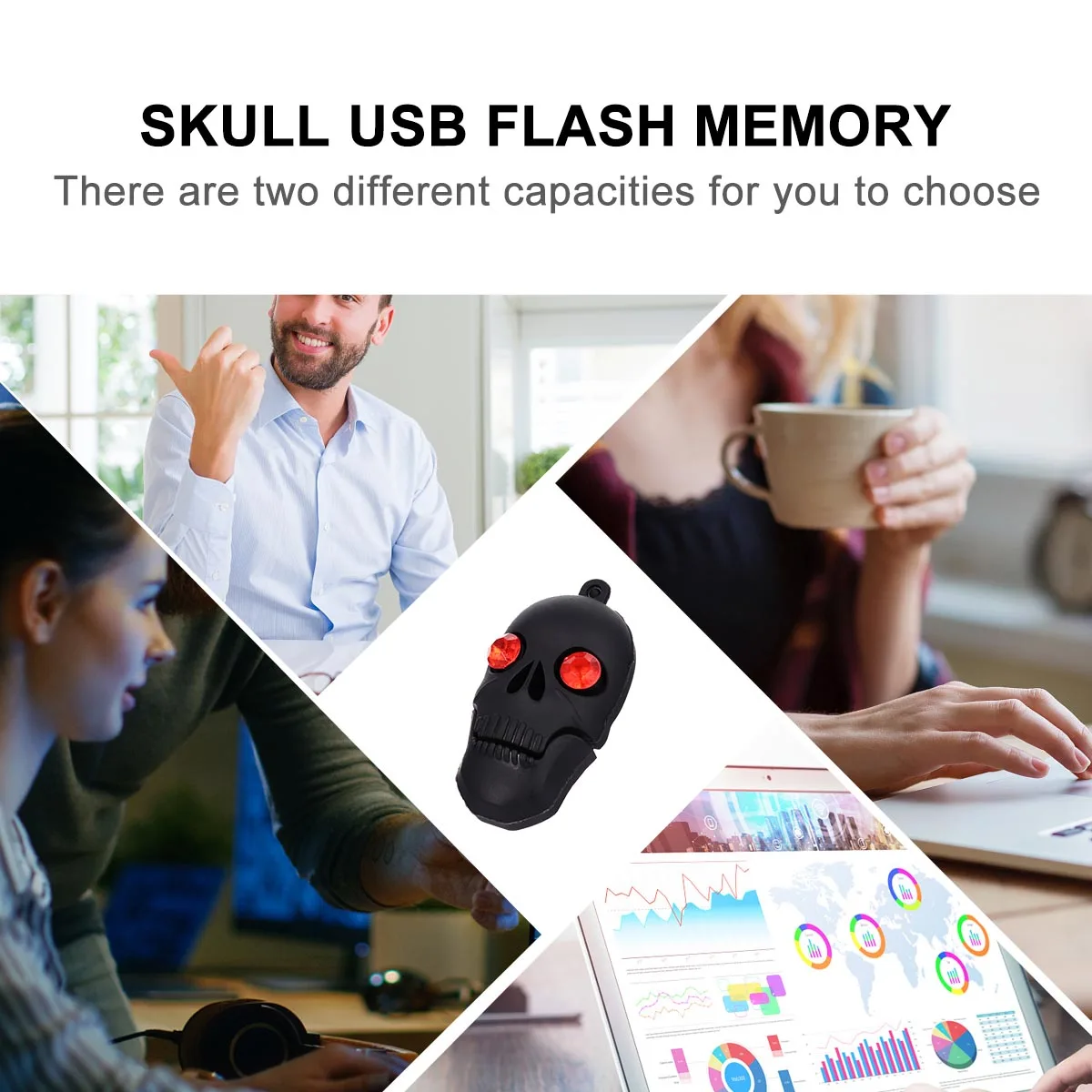 

Skull USB Drive Portable Pen Flash Thumb 64gb Car Halloween Silica Gel 2.0 Shape