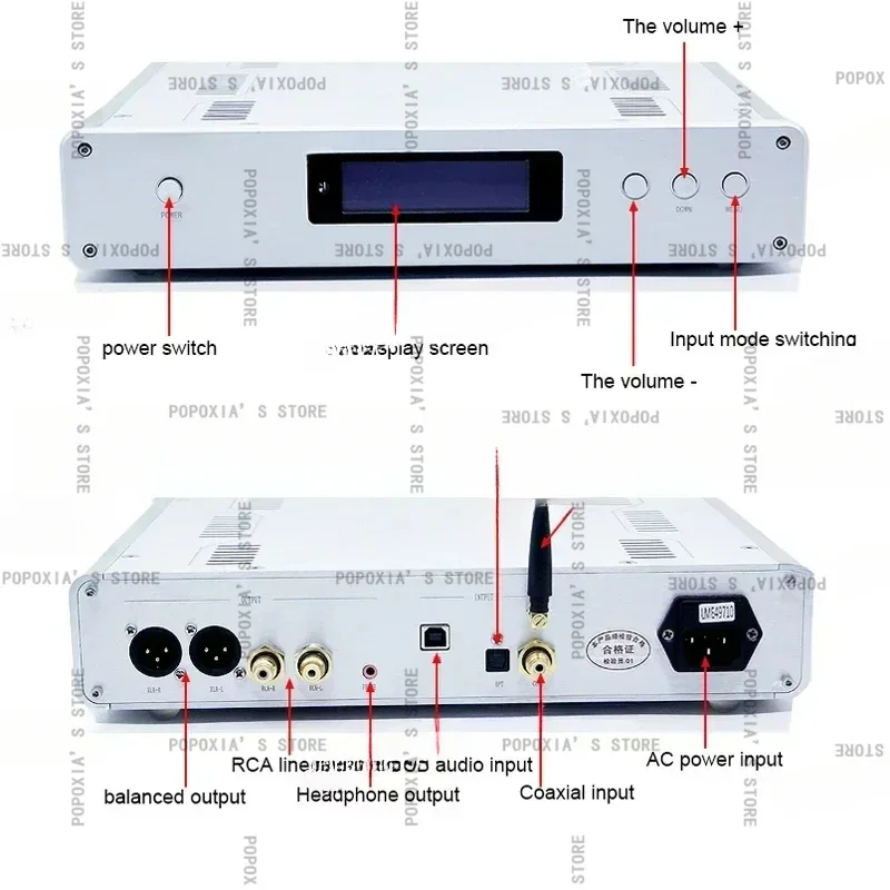 DC300 Dual Core ES9038PRO ES9039PRO 5.0 seimbang HiFi Audio DSD DAC dekoder Amanero USB pengendali jarak jauh