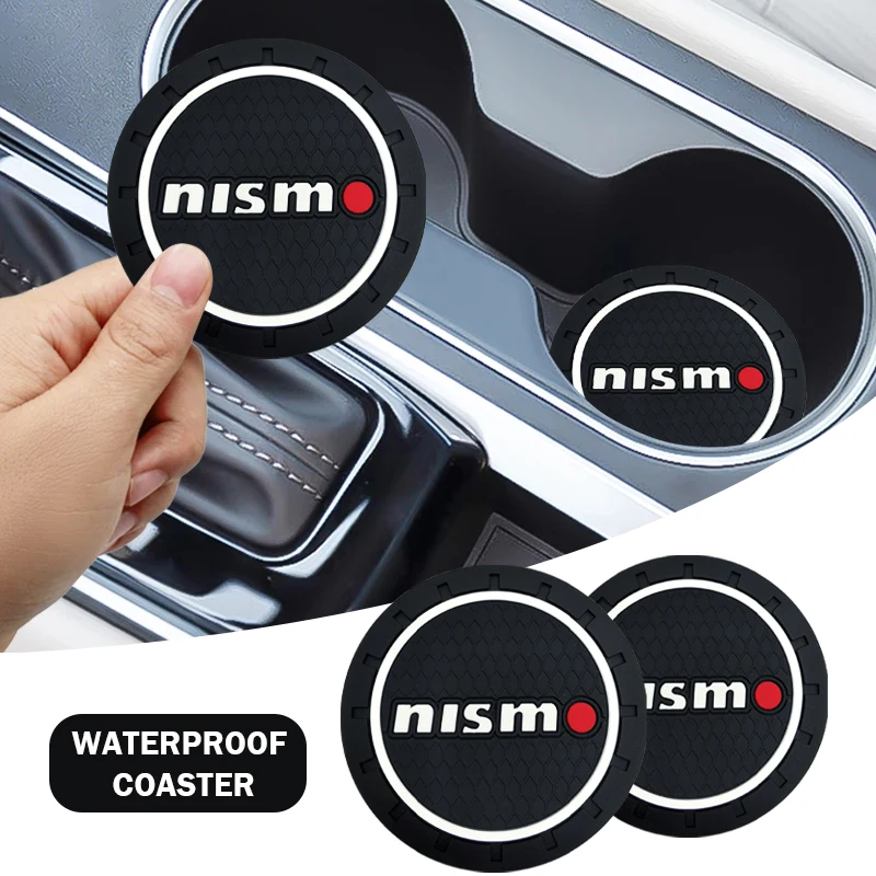 Car Logo Coaster Water Cup Seat Cushion Anti Slip Pad For Nismo Logo Emblem R34 GTR Nissan Tiida Sylphy Teana X-trail 1 2 Qashqa