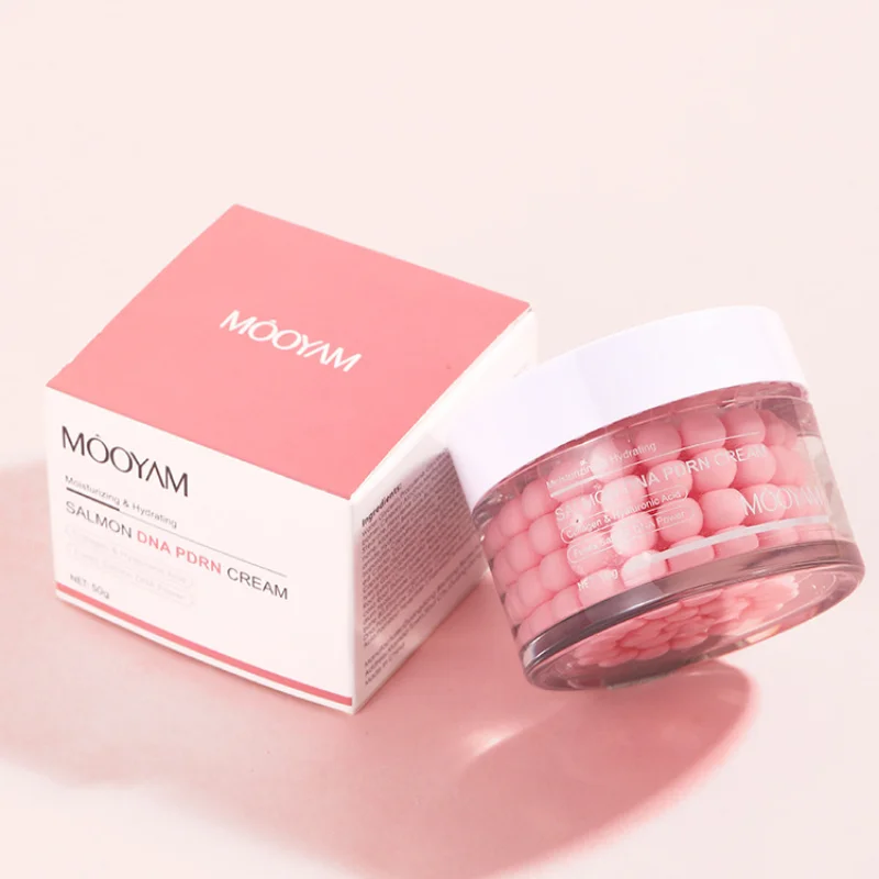 Crema Facial Coreana con Cápsulas de ADN de Salmón, Humectante con Centella Asiática, Astaxantina y Semilla de Uva, Reafirmante, Calmante, Cuidado de la Barrera Cutánea