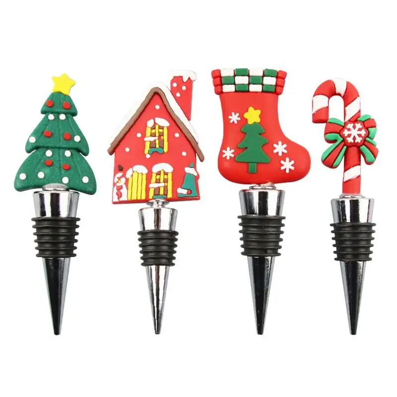 

1PC Christmas Series Wine Stopper Bar Party Decoration Christmas Tree Shape Fresh-keeping Wine Champagne Stopper Bar Accessories