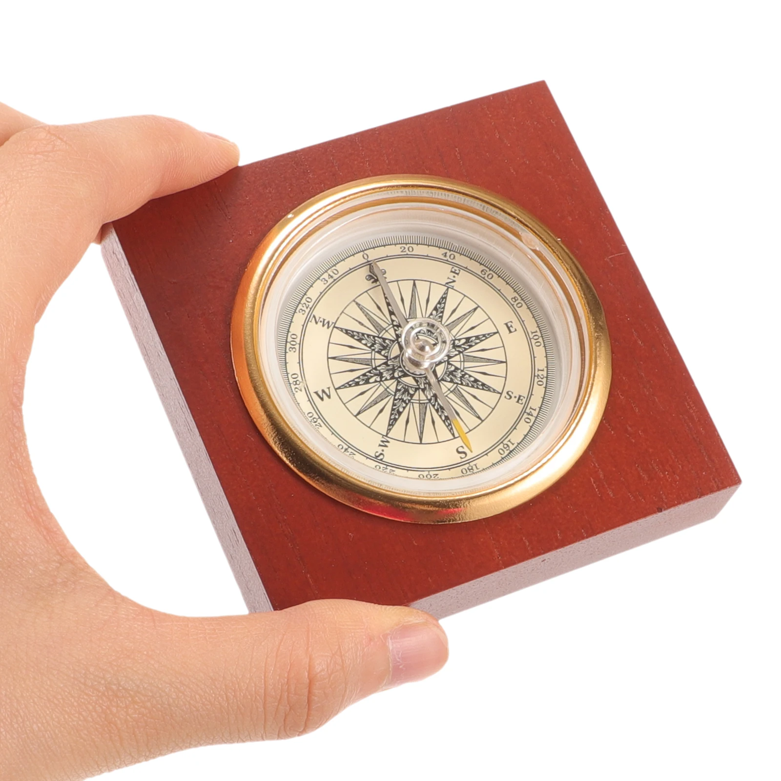 

Wooden Compass Vintage Small Chinese Outdoor Retro Handheld Camping Orienteering Craftsmanship Traditional Markings