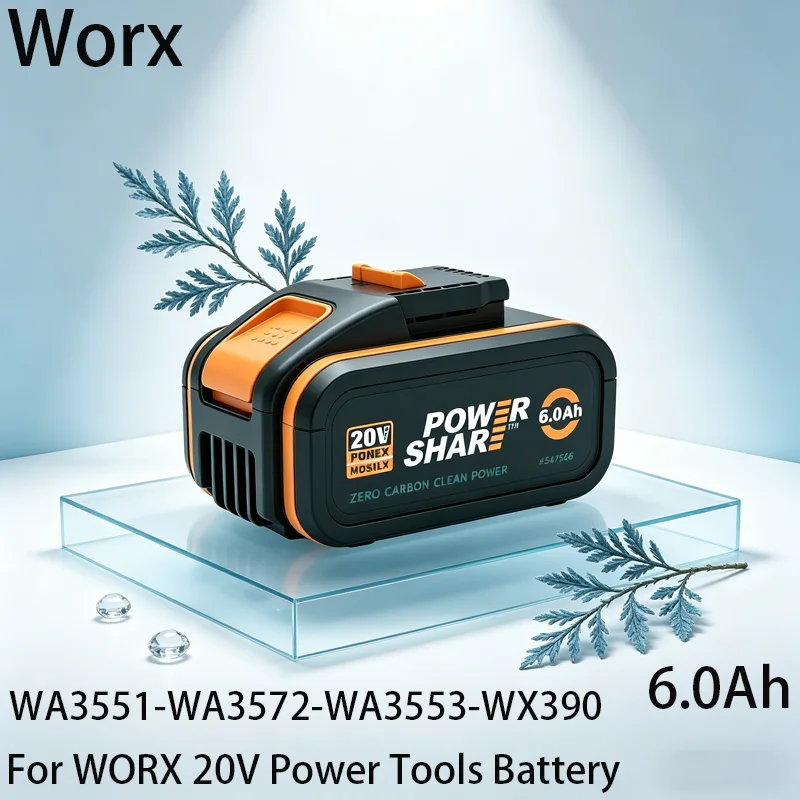 Genuine Worx 20V 4.0/6.0/8.0Ah Rechargeable Lithium Battery WA3553 WA3551 WA3553.1 WA3570 for All WORX Electric and Garden Tools