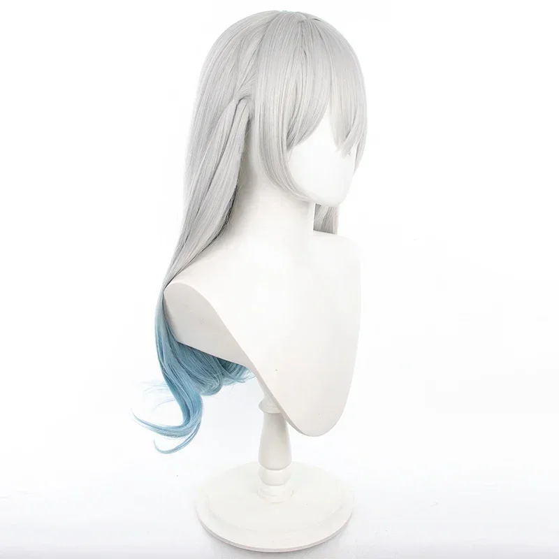 New Game Honkai: Star Rail Firefly Cosplay Wig Adult Women Long Hair Blue White Gradient Heat Resistant Synthetic Wigs Halloween