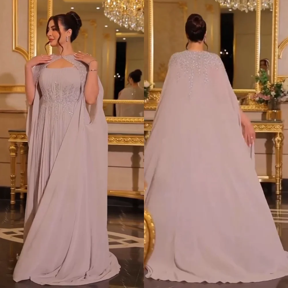 

Шифоновые вечерние платья по индивидуальному заказу, вечернее платье с шалью, блестящие трапециевидные платья с блестками длиной до пола, на заказ, великолепный элегантный