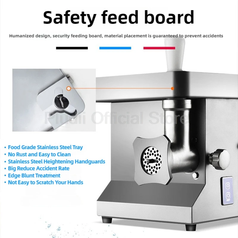 850W elektrische commerciële vleesmolen roestvrij staal multifunctioneel voor hotelbakkerij vleesverwerking pasta maken snel efficiënt