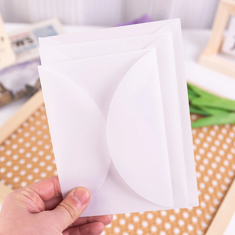 

Blank 10pcs/lot Translucent Envelope For Invitations Postcards European Giftbox Message Card Envelopes Wedding Business Letters