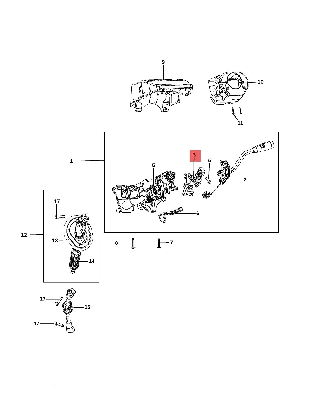 Steering Column Gear Shift Bracket Sensor 68470756AA For DODGE Ram 1500 2009-2021 2500 3500 4500 5500 5057506AD 5057506AH