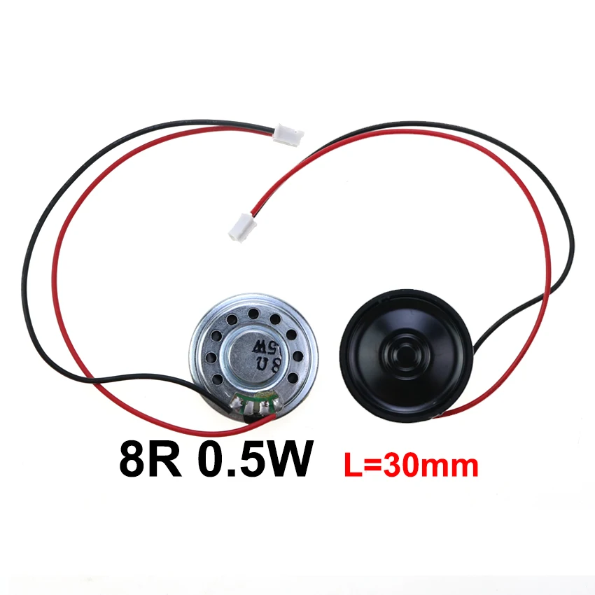 JCD 1Pcs 8R 0.5W Mini Ultra-thin Horn Speaker Diameter 20mm 23mm 28mm 30mm 36mm 40mm 50mm 57mm Loudspeaker W/ P2.0 Termina Wire