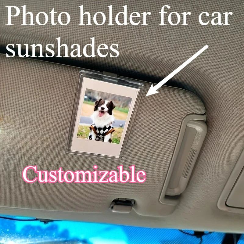 Porta-Retrato de Acrílico Transparente para Quebra-Sol de Carro, Acessório Automotivo Personalizado com Tema Família Cristã e Amor, Presente