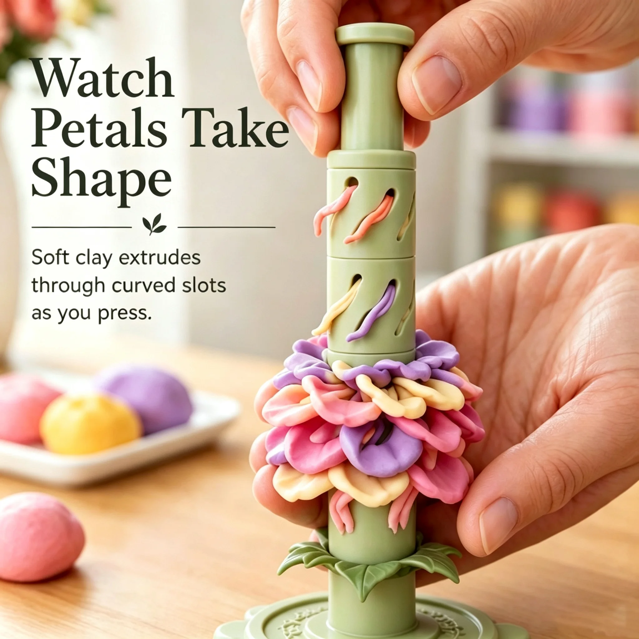 Stackable Clay Petal Press Mold DIY Handmade Layered Flower Making Tool Polymer Clay Craft Kit For Art Pottery