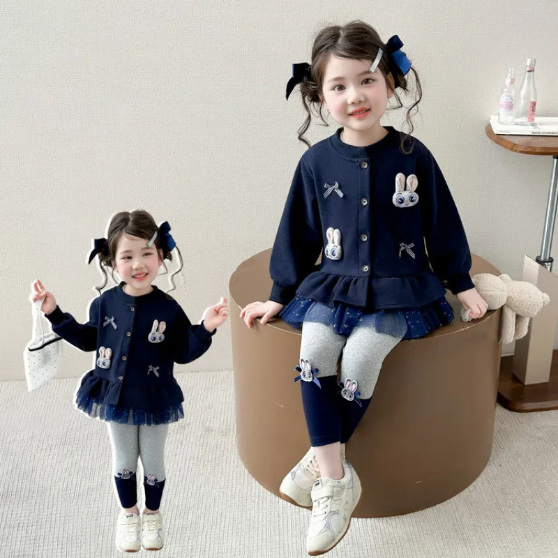 

Fashion Sweet Judy Hopps Suit Spring Disney New Cute Girl Children Comfortable Soft Bunny Cop Leisure Trousers Two Piece Set
