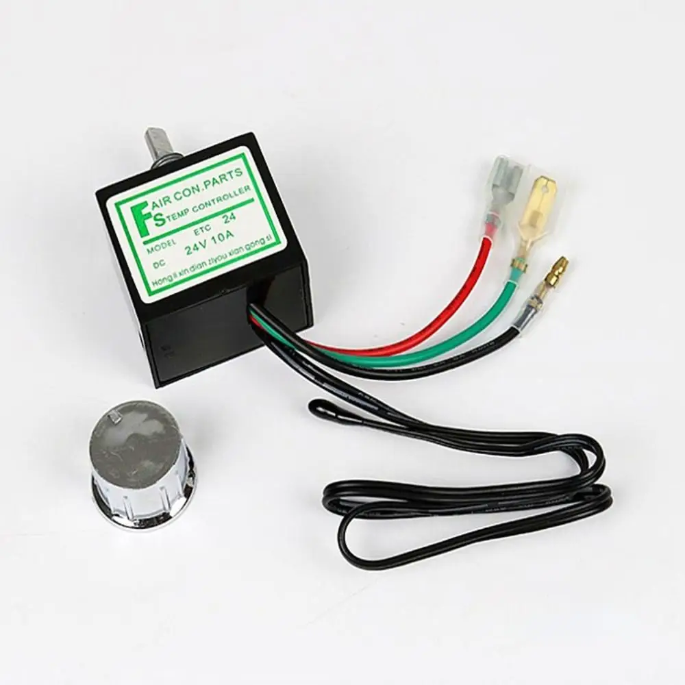 Termostato de aire acondicionado de coche ABS, accesorio para automóvil, interruptor de aire acondicionado A/C, termostato electrónico de 12V/24V