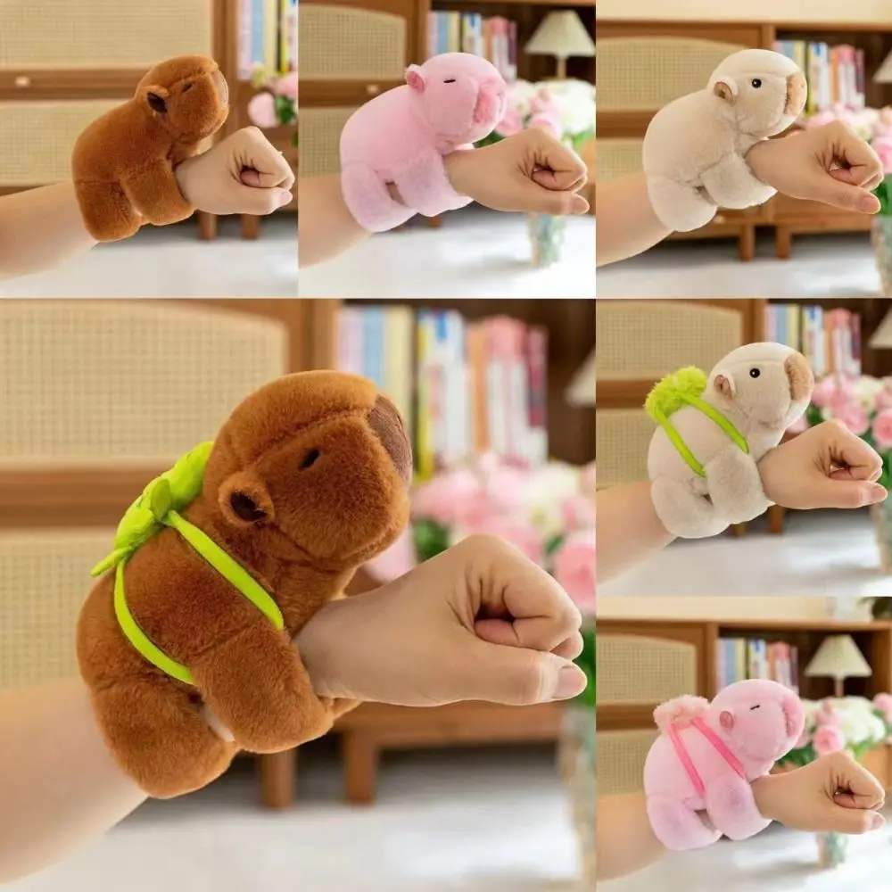 Capybara Rodent Slap Bracelet Series Simulation Wrist Style Plush Doll Slap Bracelet Pink Capybara Cute Doll