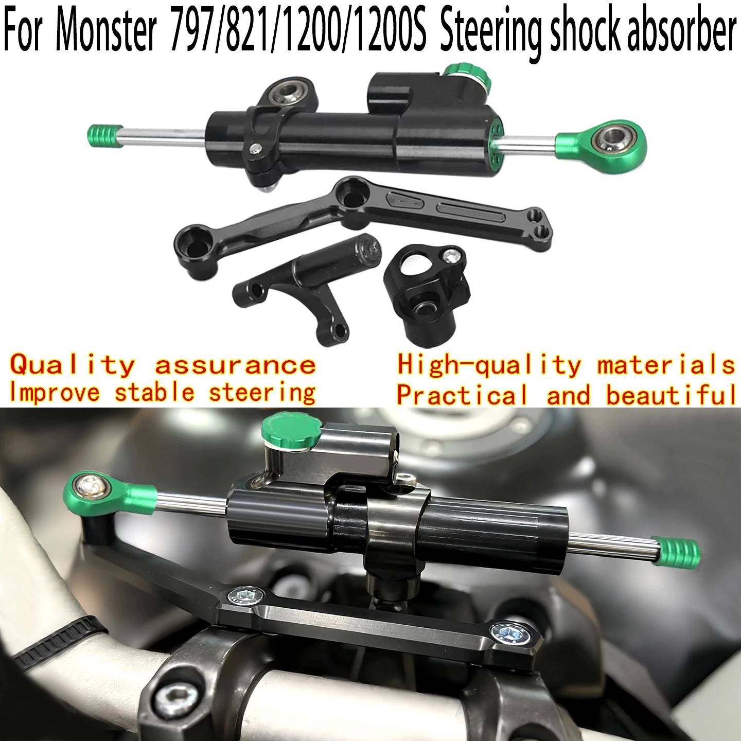 

For Ducati Monster 797 Steering shock absorber Ducati Monster 821 Handlebar damper bracket Ducati Monster 1200 1200S Damper