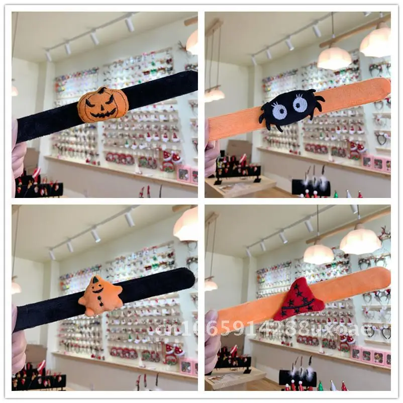 

New Halloween Snap Ring Bracelet Ghost Festival Party Supplies Cartoon Funny Wrist Decoration Pat Circle