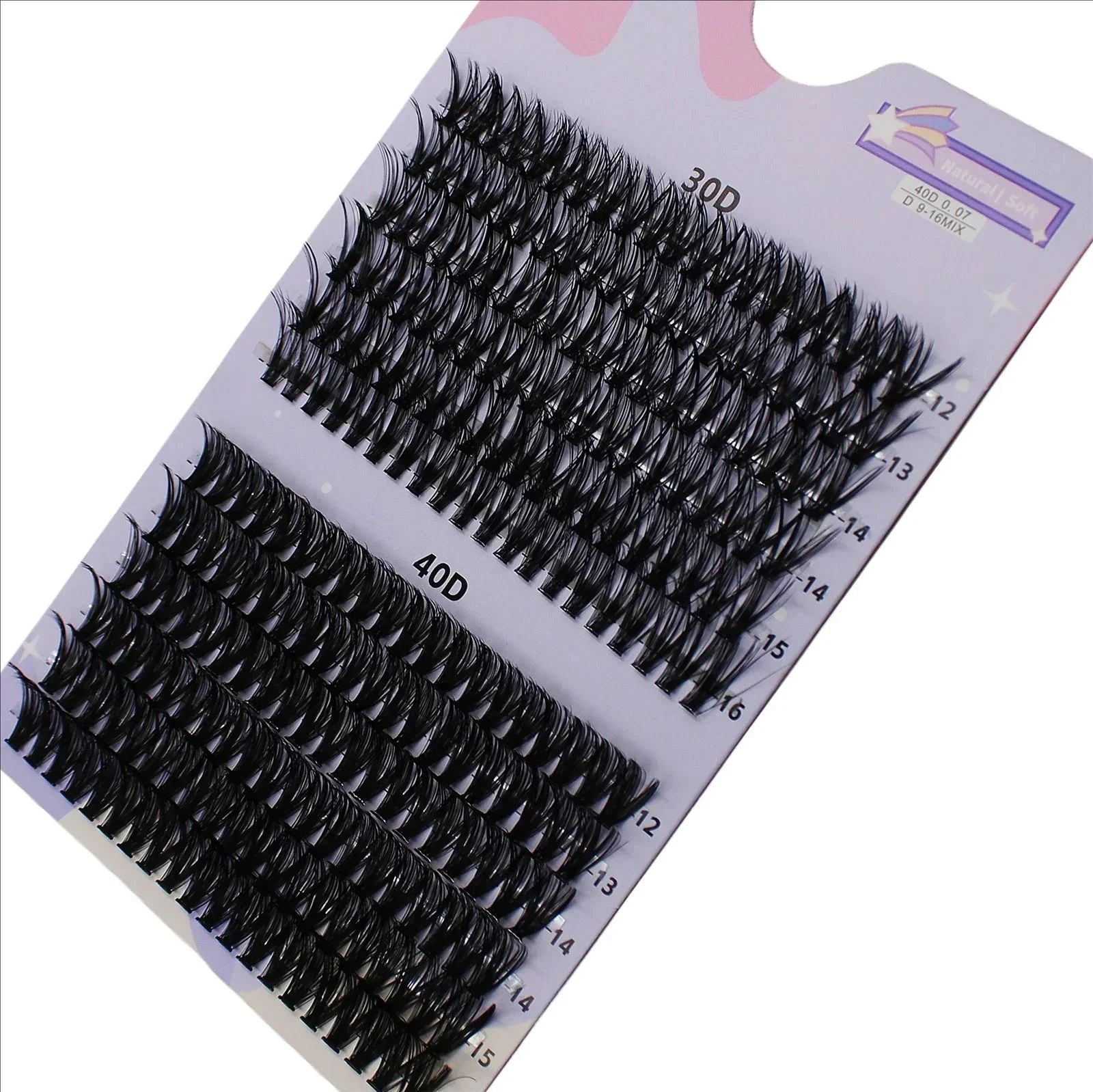 MJ 30/40D 12-16 ミリメートルミックス D カールクラスターまつげ個別まつげラッシュエクステンションクラスターまつげソフトナチュラルつけまつげ