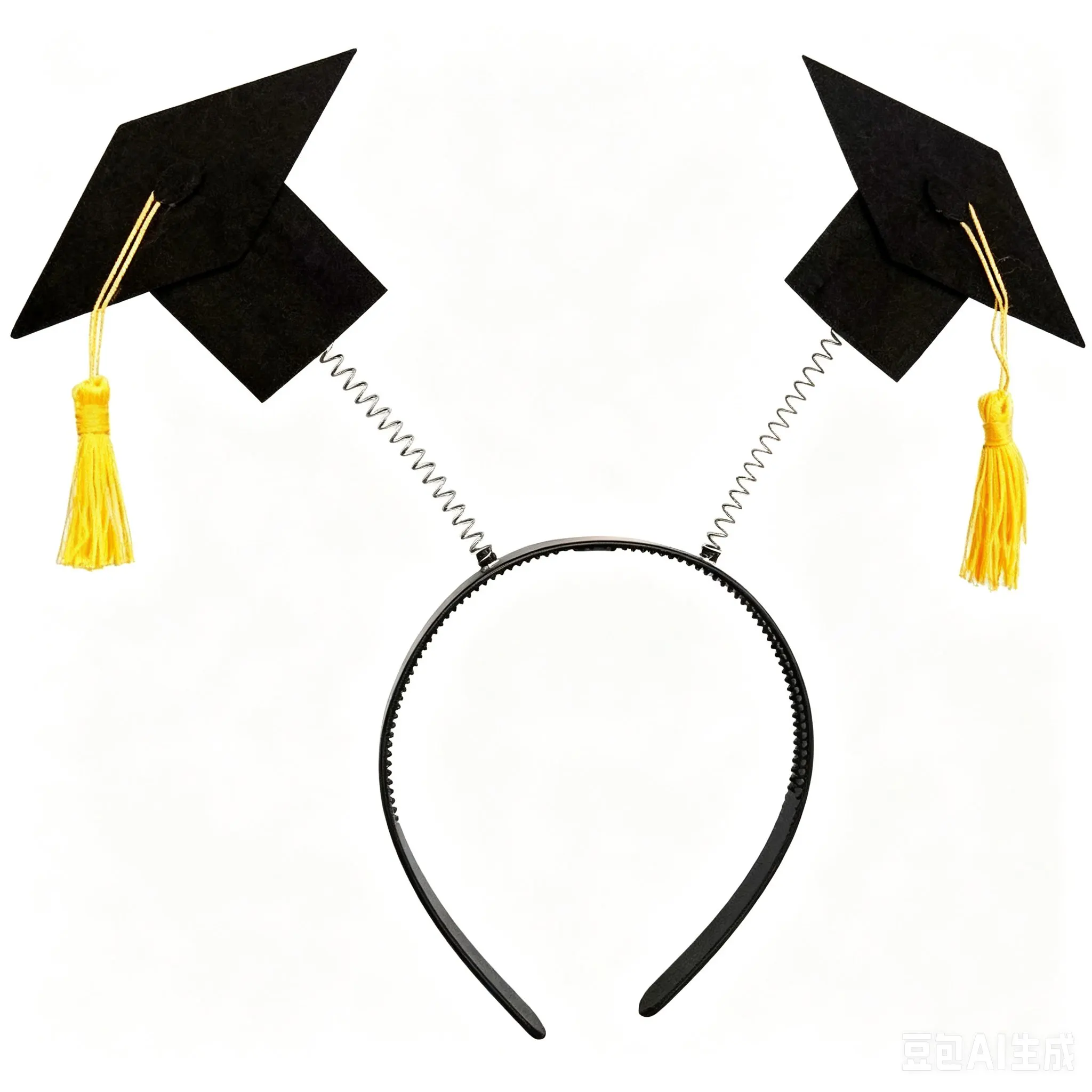 Tiara de Formatura com Capelo de Bacharel, Presilha de Cabelo de Feltro Preto com Capelo de Doutor, Acessório para Fotos de Formatura