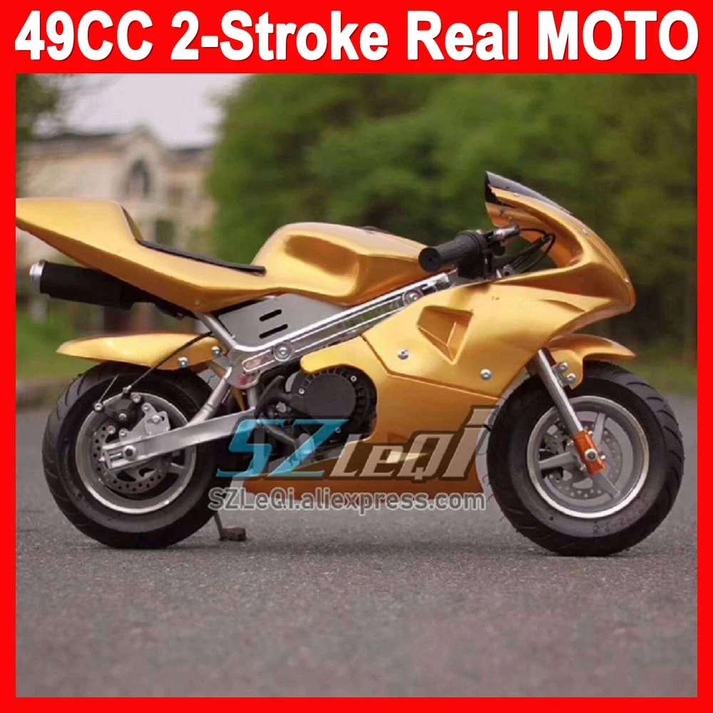 49CC 50CC Mini Motorcycle Street Small Buggy 2 Stroke Superbike MOTO Gasoline Child OFF Road Vehicle Autocycle Kids Pocket Bike