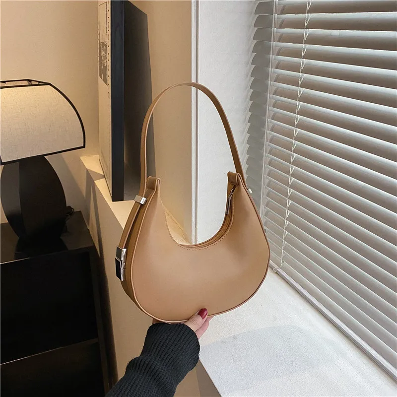 

Fashion Luxury Design PU Leather Hobo Shoulder Bag Women Small Clutch Handbag Purse Female Underarm Bag Travel Totes