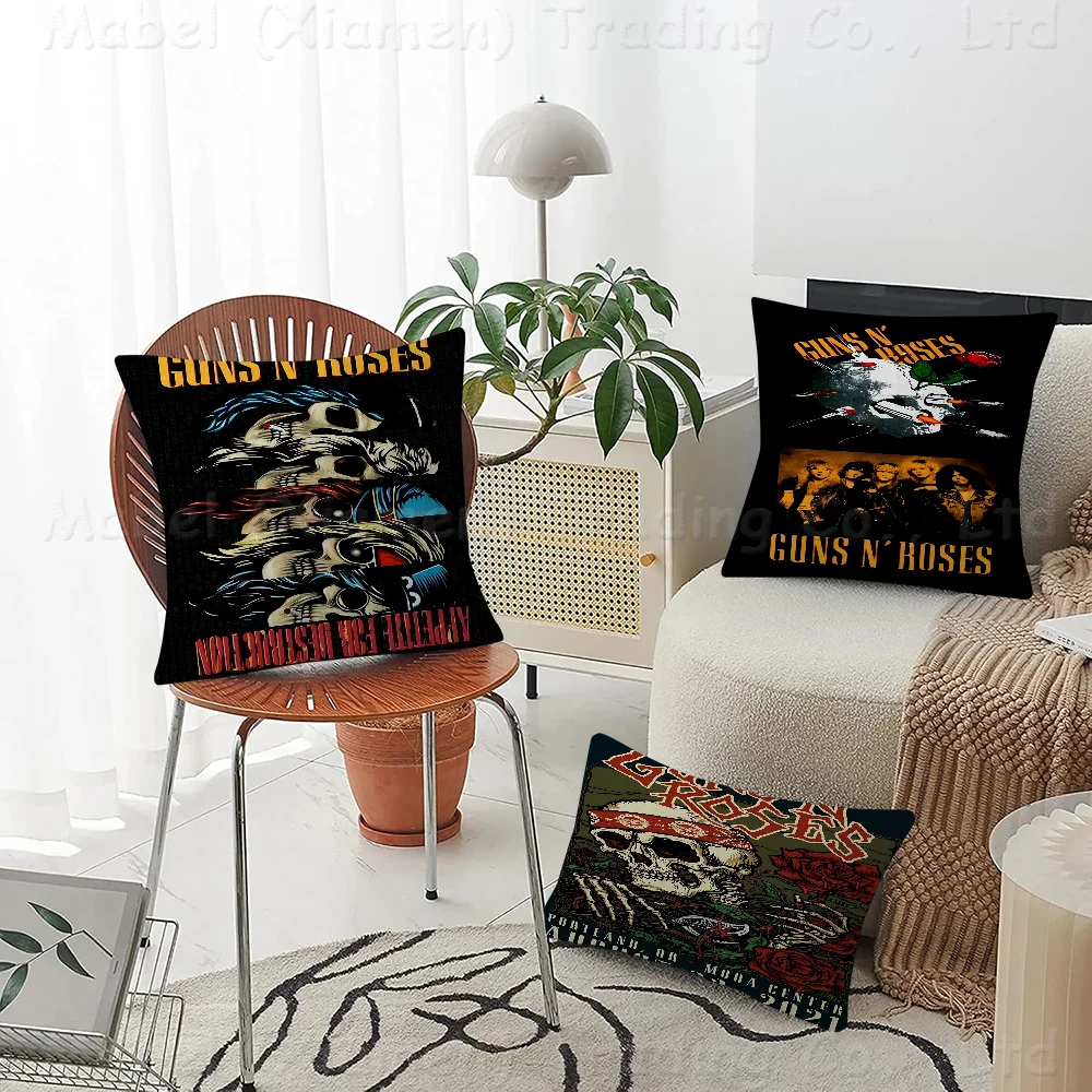 Music Band G-Guns N Roses Pillow Cover For Bedroom Room And Living Room Sofa Decorative Cushion Cover