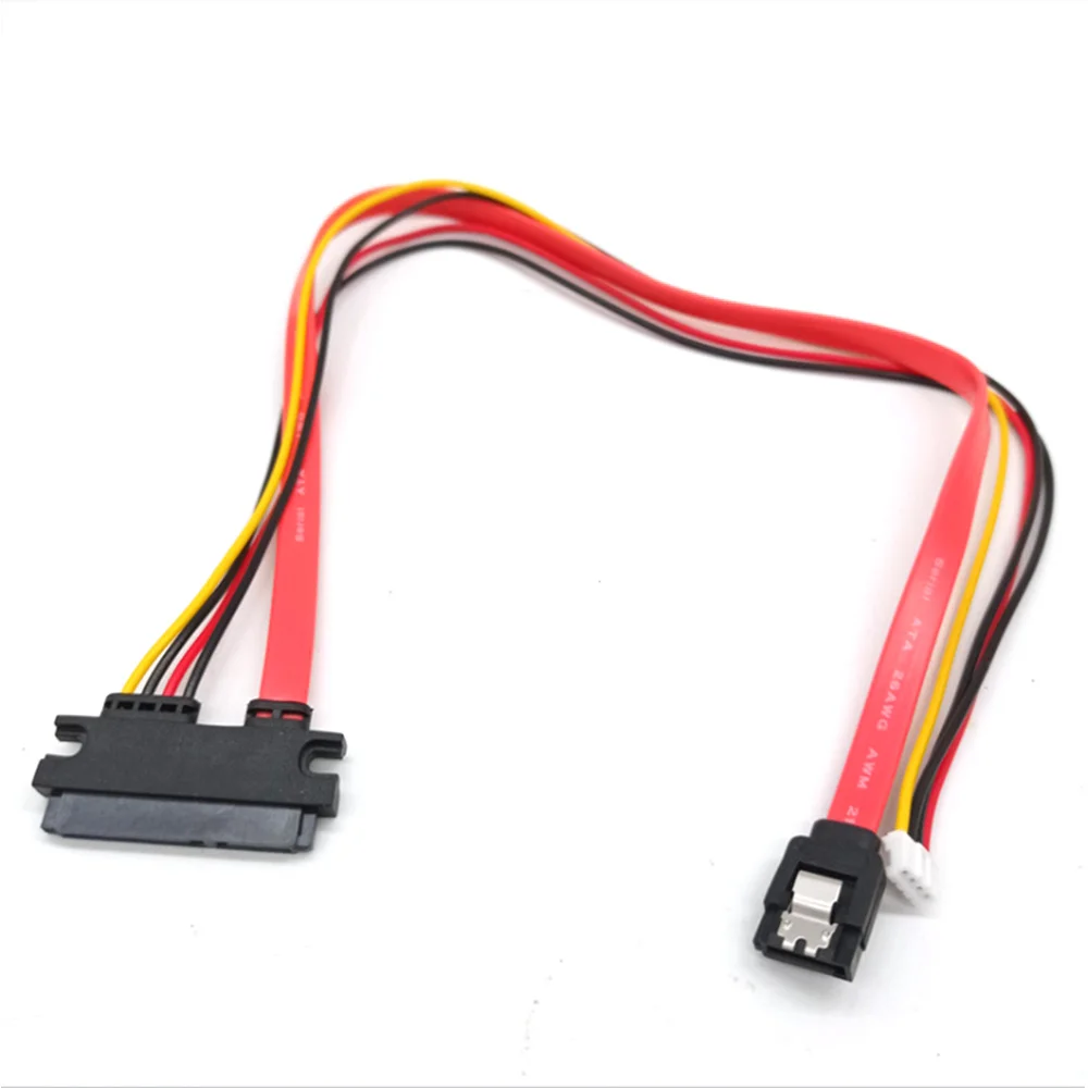 Petit câble d'alimentation intégré pour disque dur, 4 broches femelle et SATA 3.0 mâle vers SATA 22 broches (7 + 15 broches)