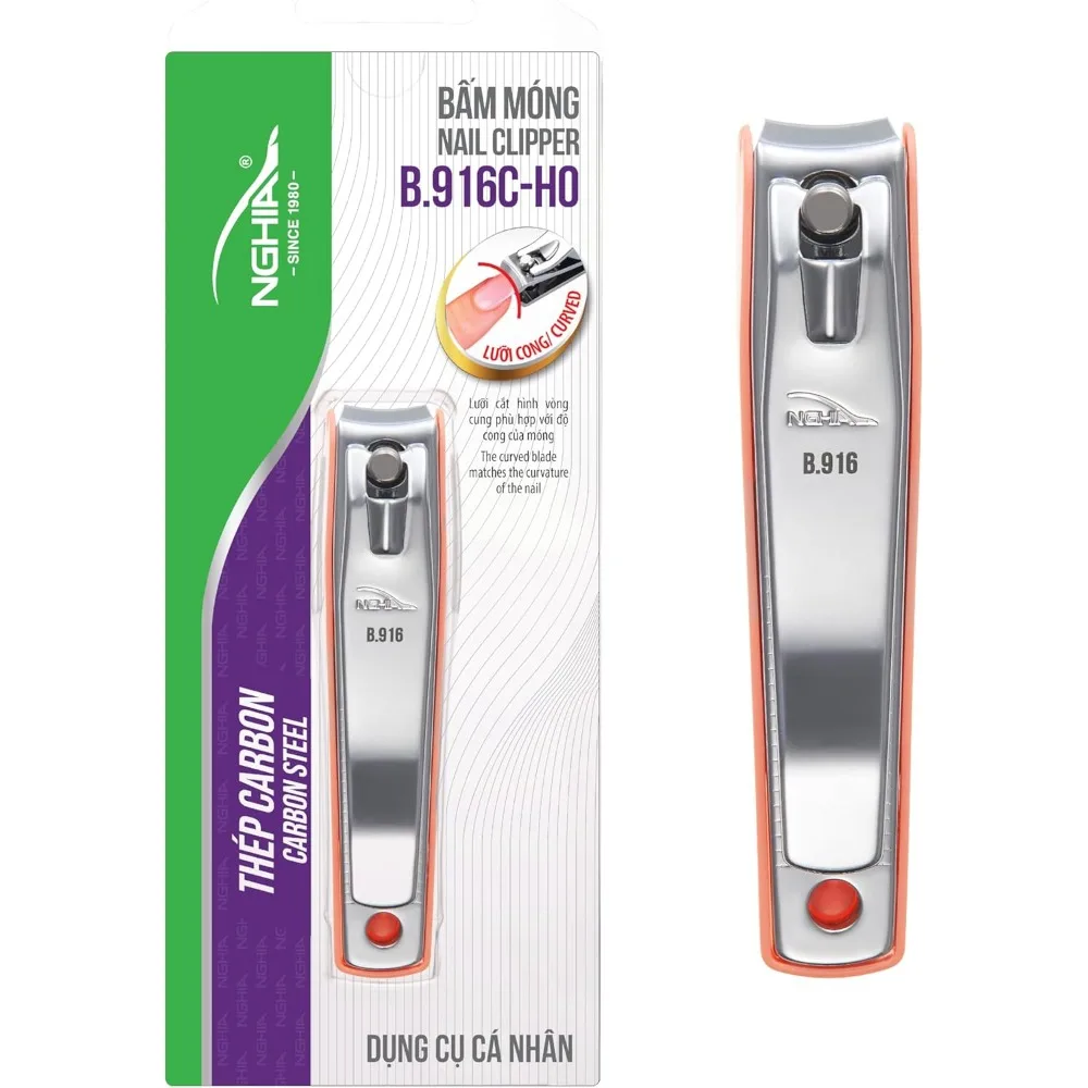

Advance Self-Collecting Nail Clipper - B.916 Combo | Carbon Steel, Large Jaw, Curve Bladed | Grey Plated - Green | NGHIA