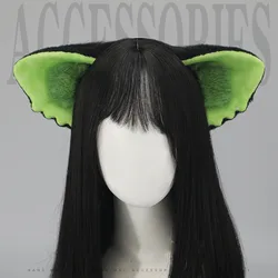 Cosplay Cat Faux Fur Ears Headband Black Green Fluffy Plush Wolf Hair Hoop Anime Dress Party Cosplay Costume Hair Accessories